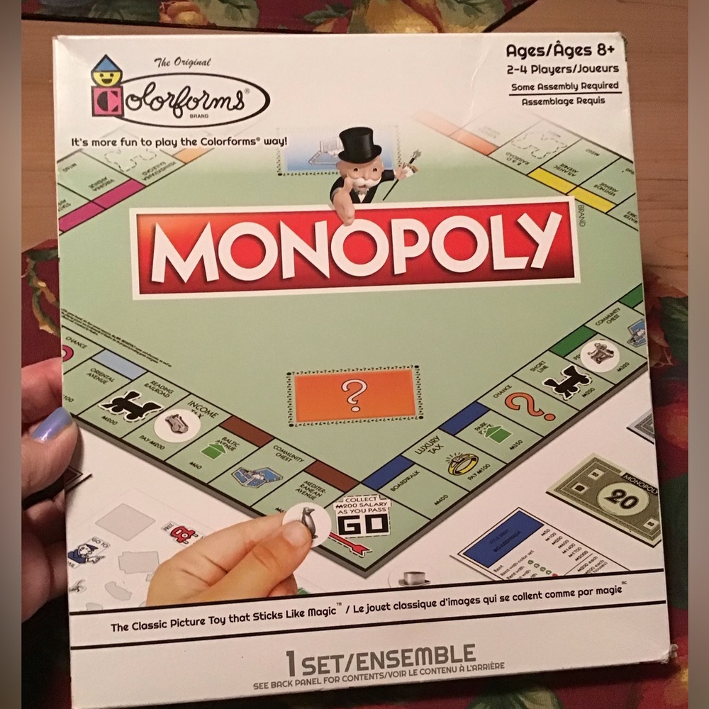 COLORFORMS NIB MONOPOLY 2-4 PLAYERS AGES 8+ HASBRO